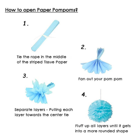 Paper Fans Decoration Set 20Pcs BLACK-ORANGE