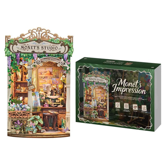 Monet's Impression | DIY Book Nook Miniature House Kit 3D Wooden Model DIY Gift Puzzle