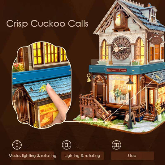 Cuckoo Clock House | DIY Miniature House Kit 3D Wooden Model DIY Gift Puzzle