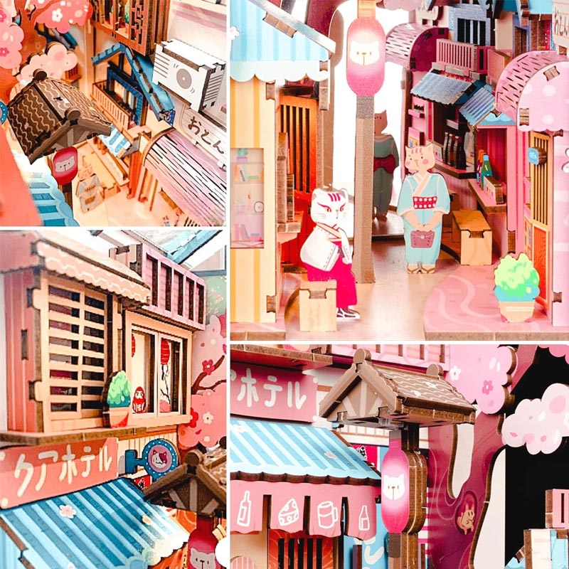 Cat Grocery | DIY Book Nook Miniature House Kit 3D Wooden Model DIY Gift Puzzle
