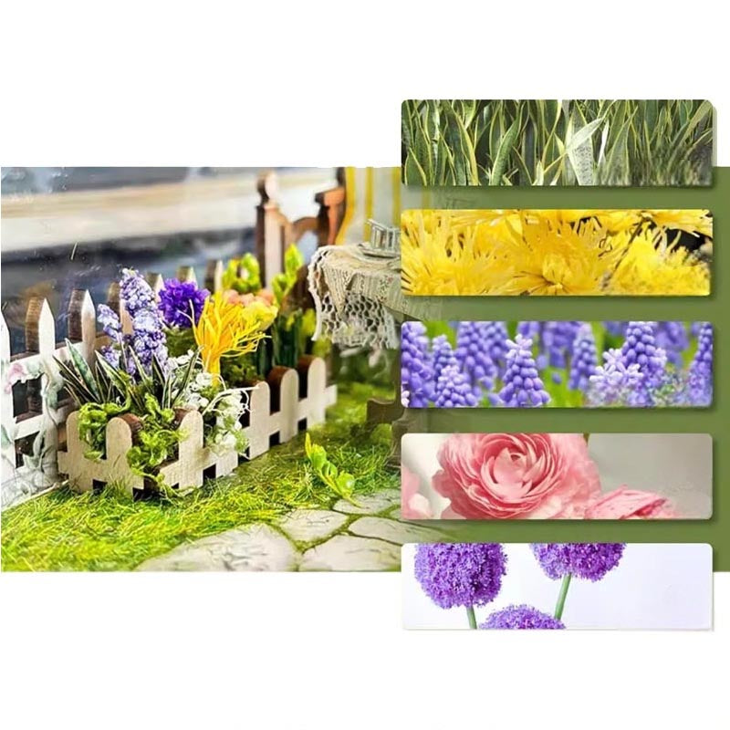 Flower Garden | DIY Book Nook Miniature House Kit 3D Wooden Model DIY Gift Puzzle