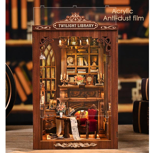 Twilight Library | DIY Book Nook Miniature House Kit 3D Wooden Model DIY Gift Puzzle