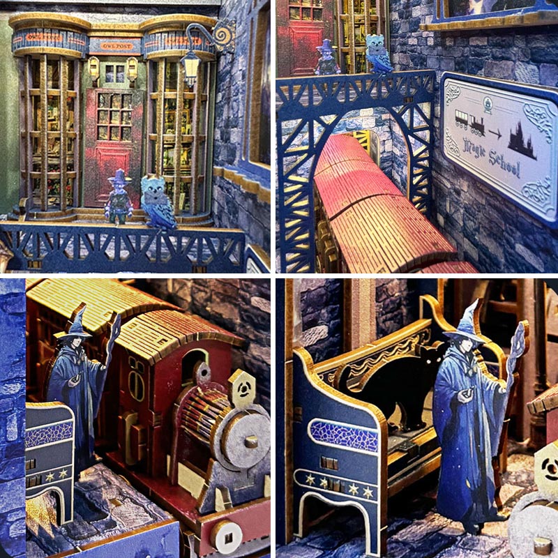 9-3/4 Magic Railway Station | DIY Book Nook Miniature House Kit 3D Wooden Model DIY Gift Puzzle