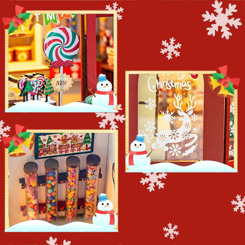 Christmas Candy House | DIY Miniature House Kit 3D Wooden Model DIY Gift Puzzle