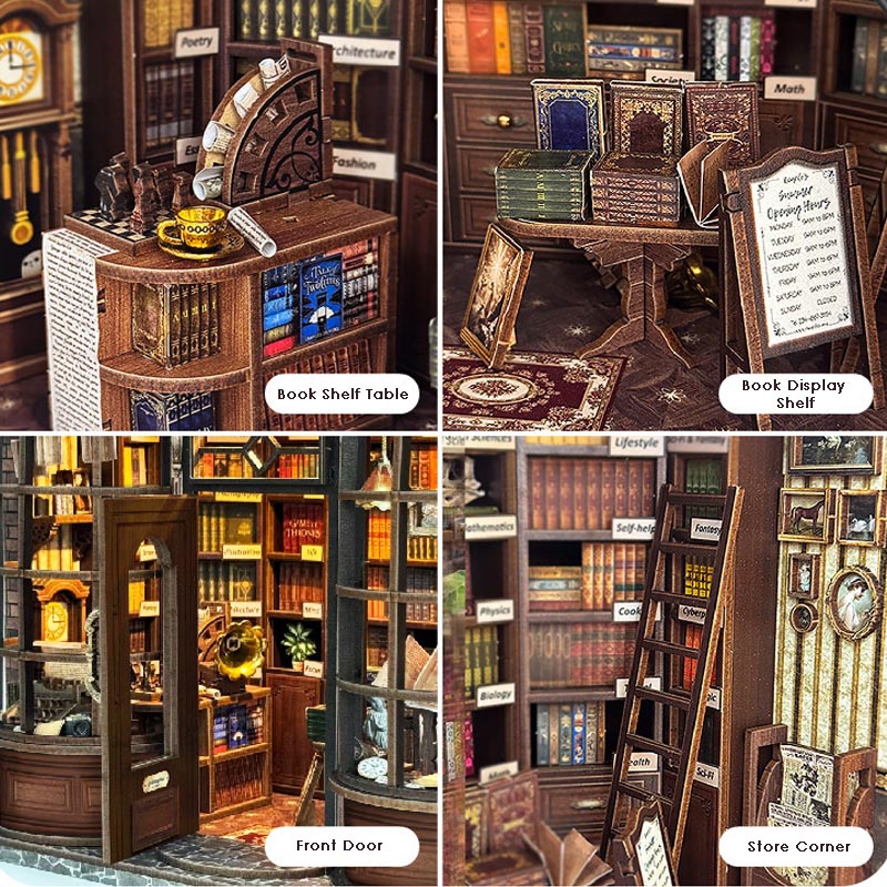 Hogger Book Store | DIY Miniature House Kit 3D Wooden Model DIY Gift Puzzle