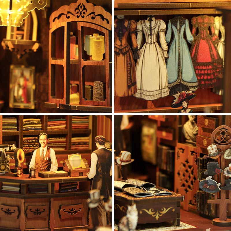 Royal Tailor Shop | DIY Book Nook Miniature House Kit 3D Wooden Model DIY Gift Puzzle
