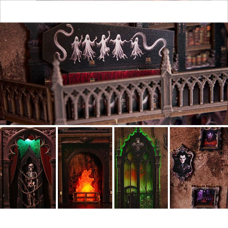 Dark Room Halloween | DIY Book Nook Miniature House Kit 3D Wooden Model DIY Gift Puzzle