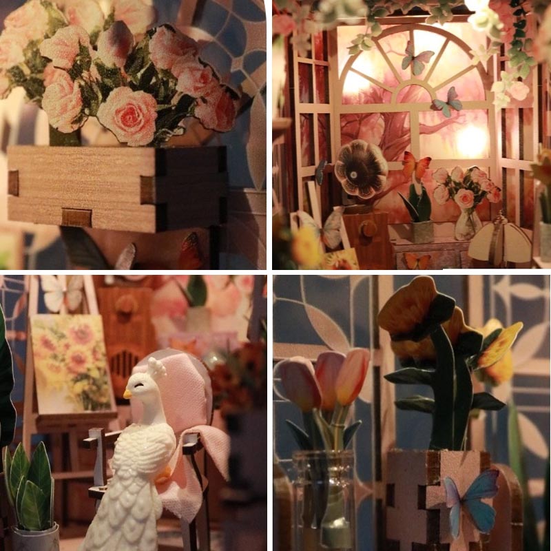 Greenhouse | DIY Book Nook Miniature House Kit 3D Wooden Model DIY Gift Puzzle