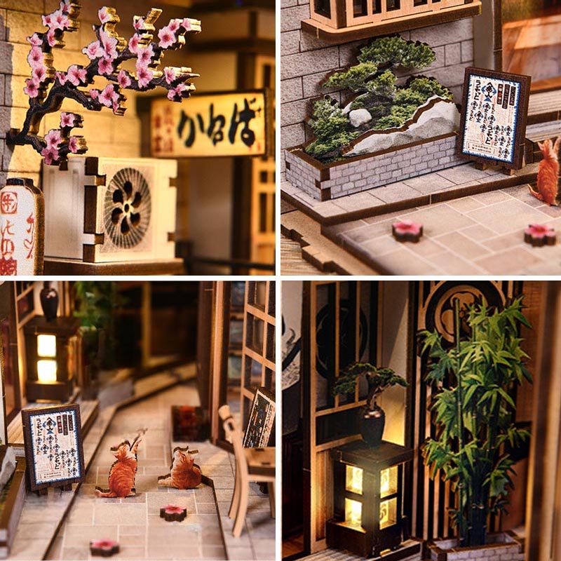 The Alley Waiting for the Cat | DIY Book Nook Miniature House Kit 3D Wooden Model DIY Gift Puzzle