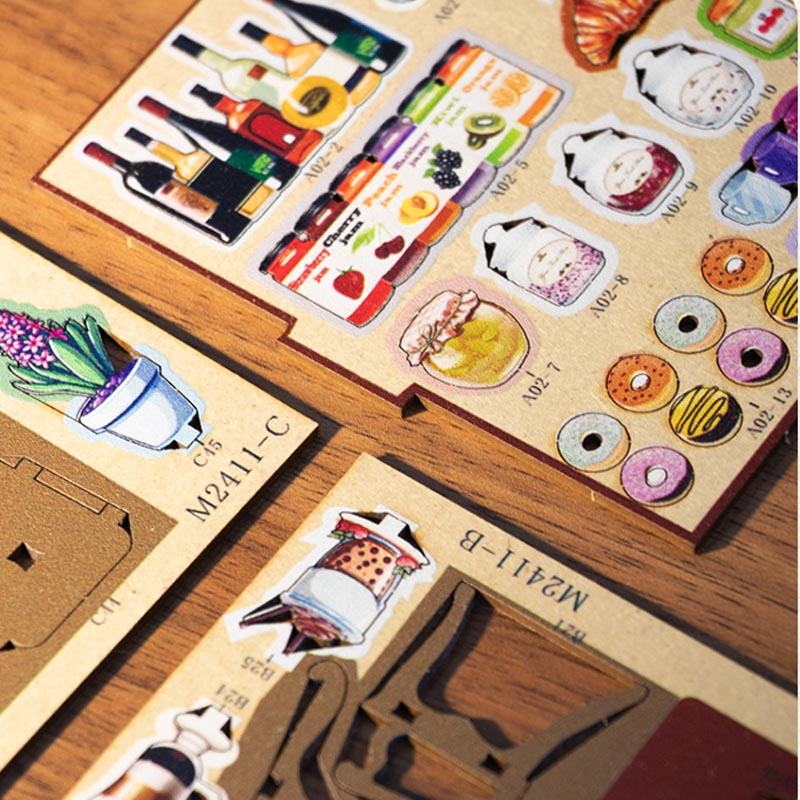 Coffee Café Cat Café | DIY Book Nook Miniature House Kit 3D Wooden Model DIY Gift Puzzle