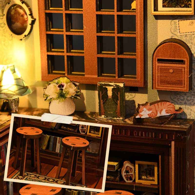 Pergola Book Store Reading Room | DIY Book Nook Miniature House Kit 3D Wooden Model DIY Gift Puzzle