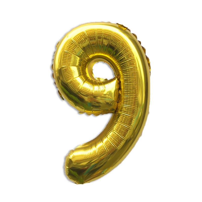 32 Inch Foil Number Balloons 0~9 - GOLD Color︱Big Giant Balloon for 1st Birthday Anniversary Celebration Party