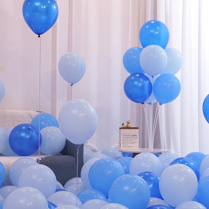 10 Inch Assorted Color Thickened Latex Balloon 100Pcs MIX#17 ALL BLUE︱Birthday Essentials, Wedding, Anniversary Decoration︱Event Styling