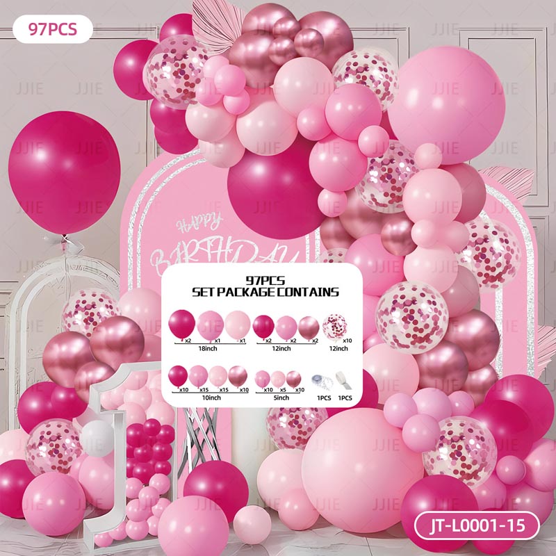 Balloon Garland Arch Kit A 97Pcs ARCH#13 HOT PINK-PINK