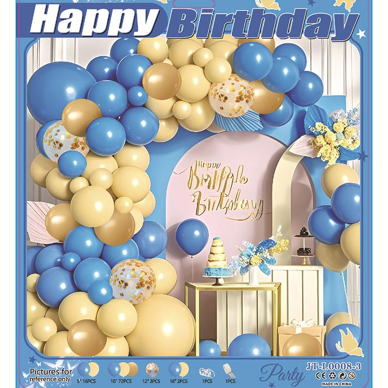 Balloon Garland Arch Kit B 95Pcs ARCH#23 YELLOW-BLUE-GOLD