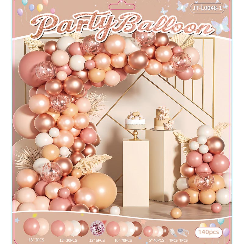 Balloon Garland Arch Kit B 140Pcs ARCH#28 PINK-ROSE GOLD-CREAM-WHITE