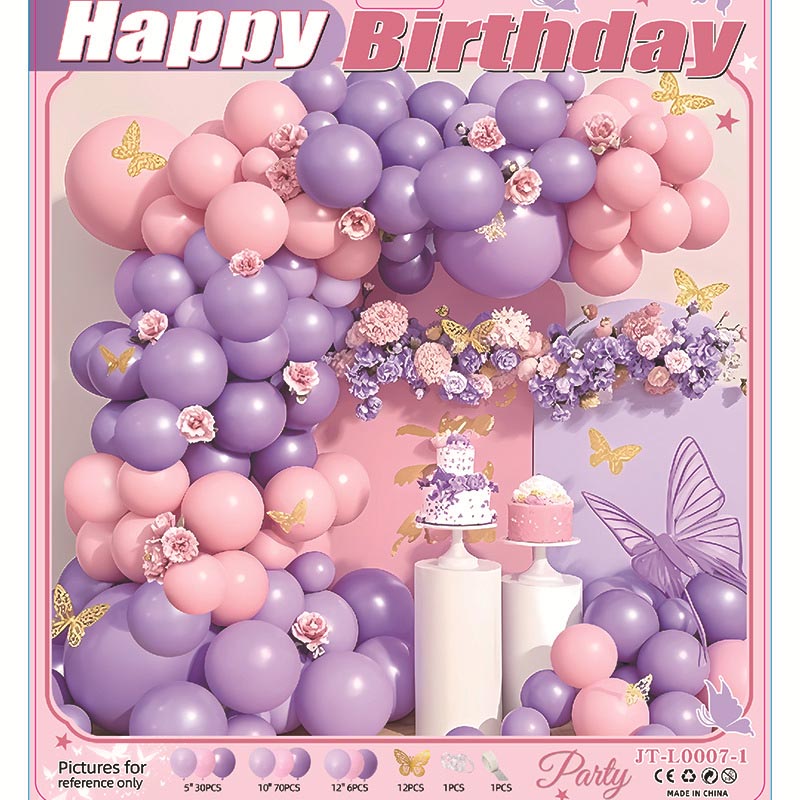 Butterfly Balloon Garland Arch Kit E 120Pcs ARCH#46 PURPLE-PINK