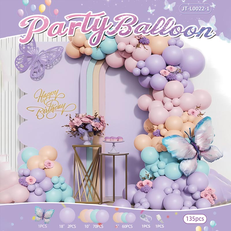 Butterfly Balloon Garland Arch Kit E 135Pcs ARCH#50 MACAROON