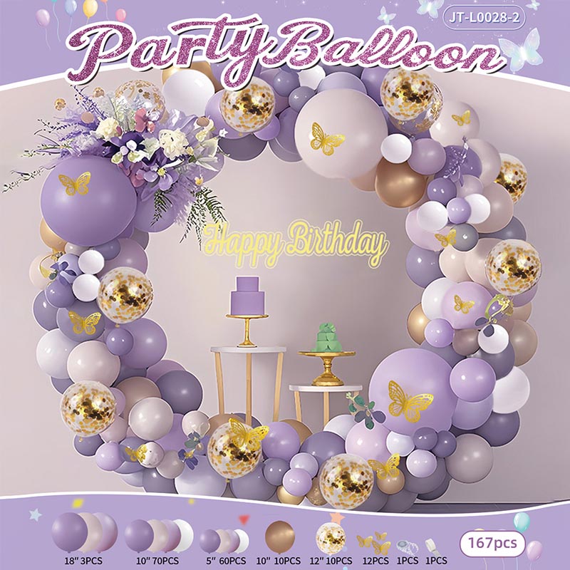 Butterfly Balloon Garland Arch Kit E 167Pcs ARCH#55 PURPLE