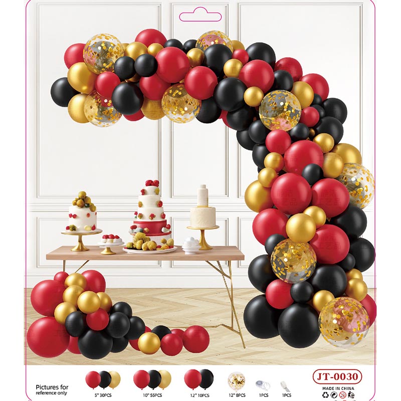 Balloon Garland Arch Kit G 105Pcs ARCH#89 BLACK-RED-GOLD