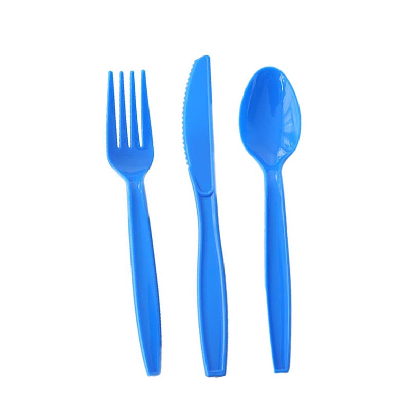 Reusable Plastic Cutlery 50Pcs BLUE