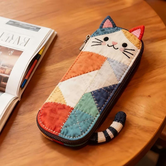 Patchwork Cat Pen Case