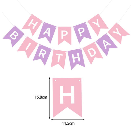 Girl's Butterfly Happy Birthday Decor︱Bunting Banner, Butterfly Hanging Swirl, Circle Dots Garland