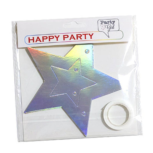 Shiny Stars Bunting #7 COLORFUL SILVER
