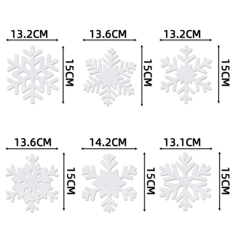 2D Hanging Snowflake Decorations 24Pcs