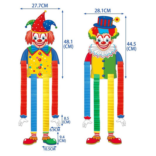 Carnival Clown Hanging Decorations 2Pcs