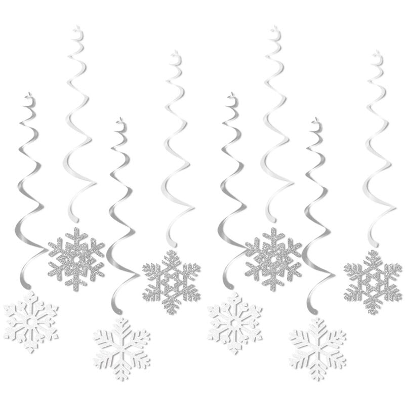 Snowflake Hanging Swirl Decoration 8Pcs