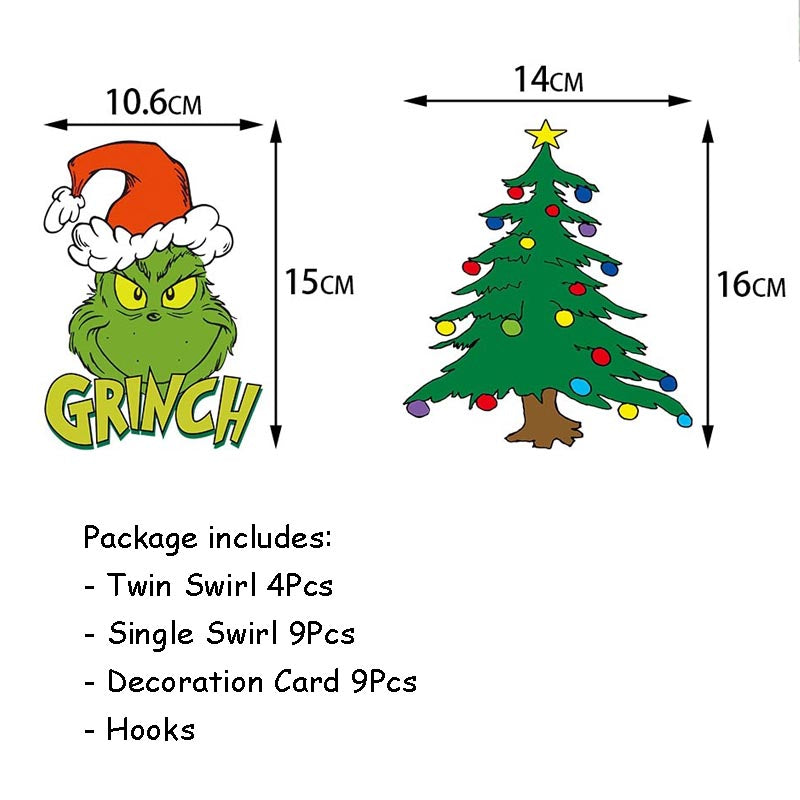 Christmas Hanging Swirl Decorations 13Pcs