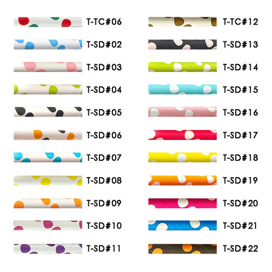 Dot Pattern Biodegradable Paper Straws 6*197mm (100Pcs)
