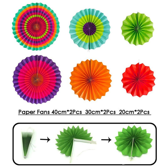 Paper Fans Decoration Set 20Pcs MULTICOLORS