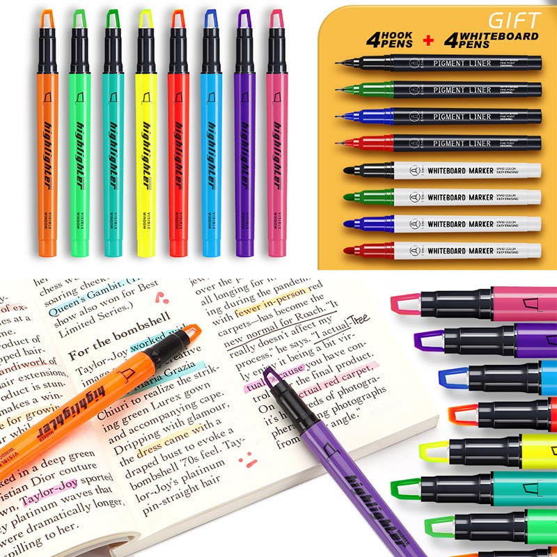 Highlighter Pen Set 16Pcs 8 Colors