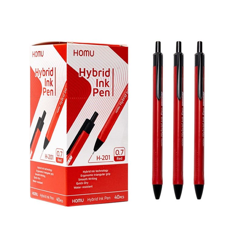 High Quality 0.7mm Hybrid Ink Pen 40Pcs Blue/Red/Black Ink