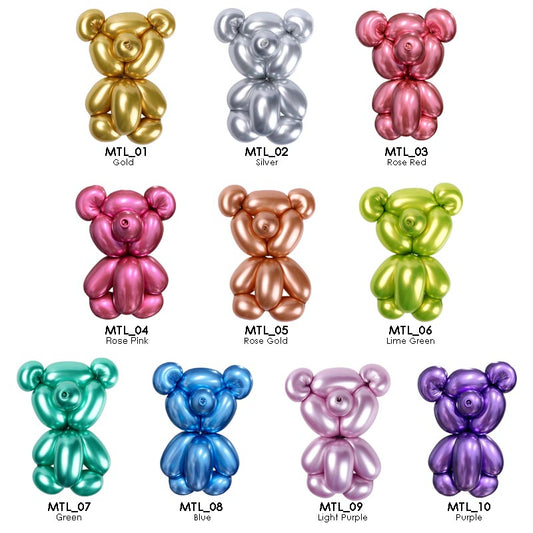 Metallic Colored 260 Long 1.8g High Quality Thicken Latex Balloons Twisting Balloon for Animals Modeling 100Pcs