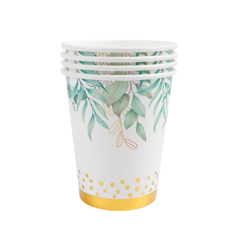 Green Leaf Pattern 9oz Cup 50Pcs