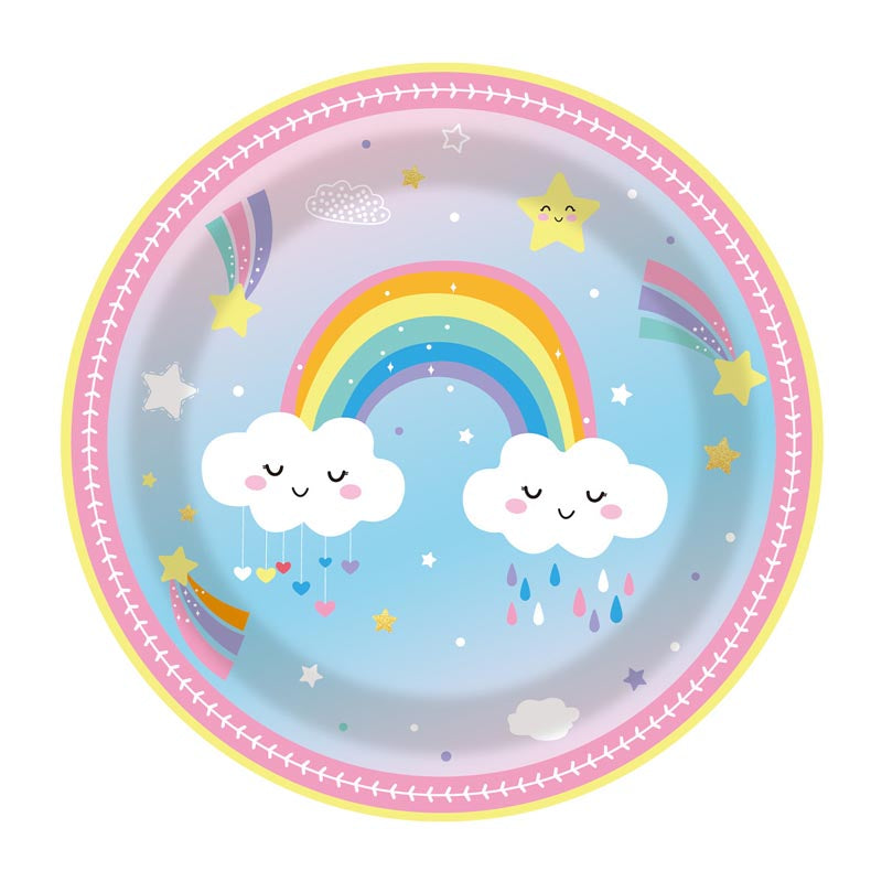 Pink Rainbow 7"/ 9" Paper Plates 100Pcs / 50Sets