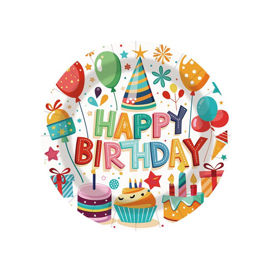 Colorful Happy Birthday 7"/ 9" Plates 50Pcs / 30Sets