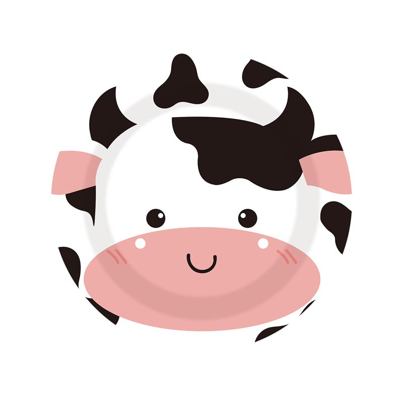 Dairy cow Happy Birthday 7"/ 9" Paper Plates 50Pcs / 30Sets