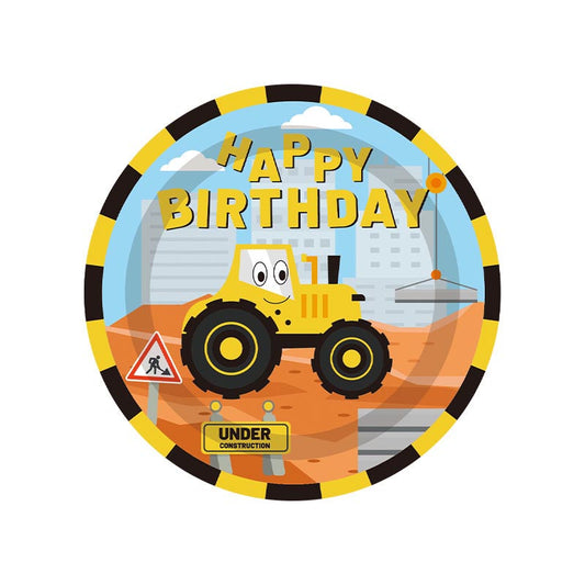 Birthday Construction Vehicle Theme 7"/ 9" Plates 200Pcs / 100Sets