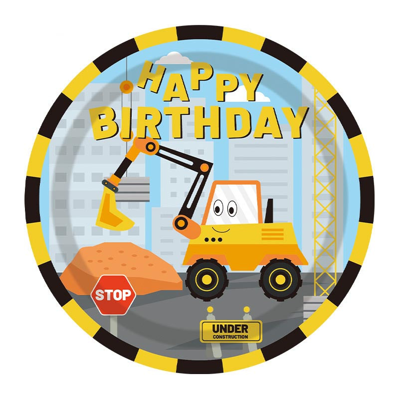 Birthday Construction Vehicle Theme 7"/ 9" Plates 200Pcs / 100Sets