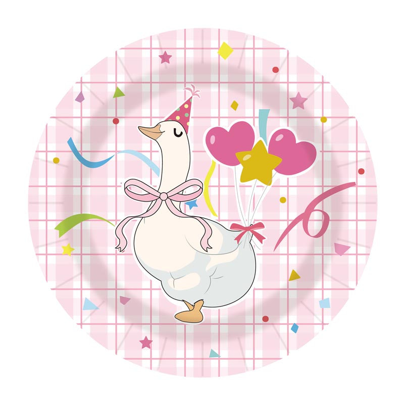 Funny Pinky Goose 7"/ 9" Paper Plates 100Pcs / 50Sets