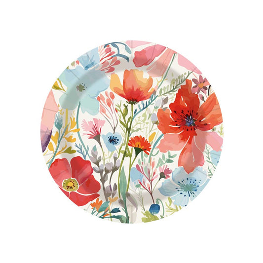 Pretty Flower 7"/ 9" Paper Plates 50Pcs / 30Sets
