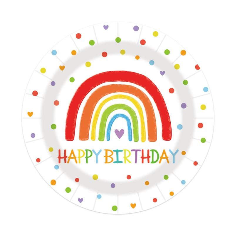 Birthday Rainbow 7"/ 9" Paper Plates 100Pcs / 50Sets