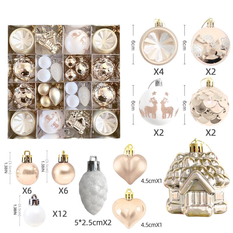 Christmas Balls Ornament with Christmas House Set