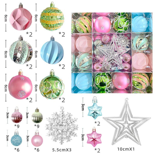 Christmas Balls Ornament with Star Hanging Set