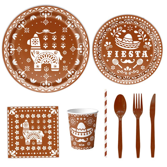 Mexican Fiesta Brown Set for 10 Guests