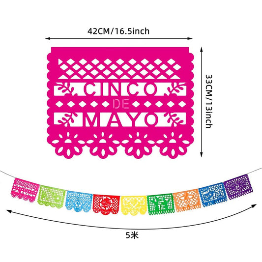 Mexican Fiesta Non-Woven Fabric Bunting/ Banners #MEX09